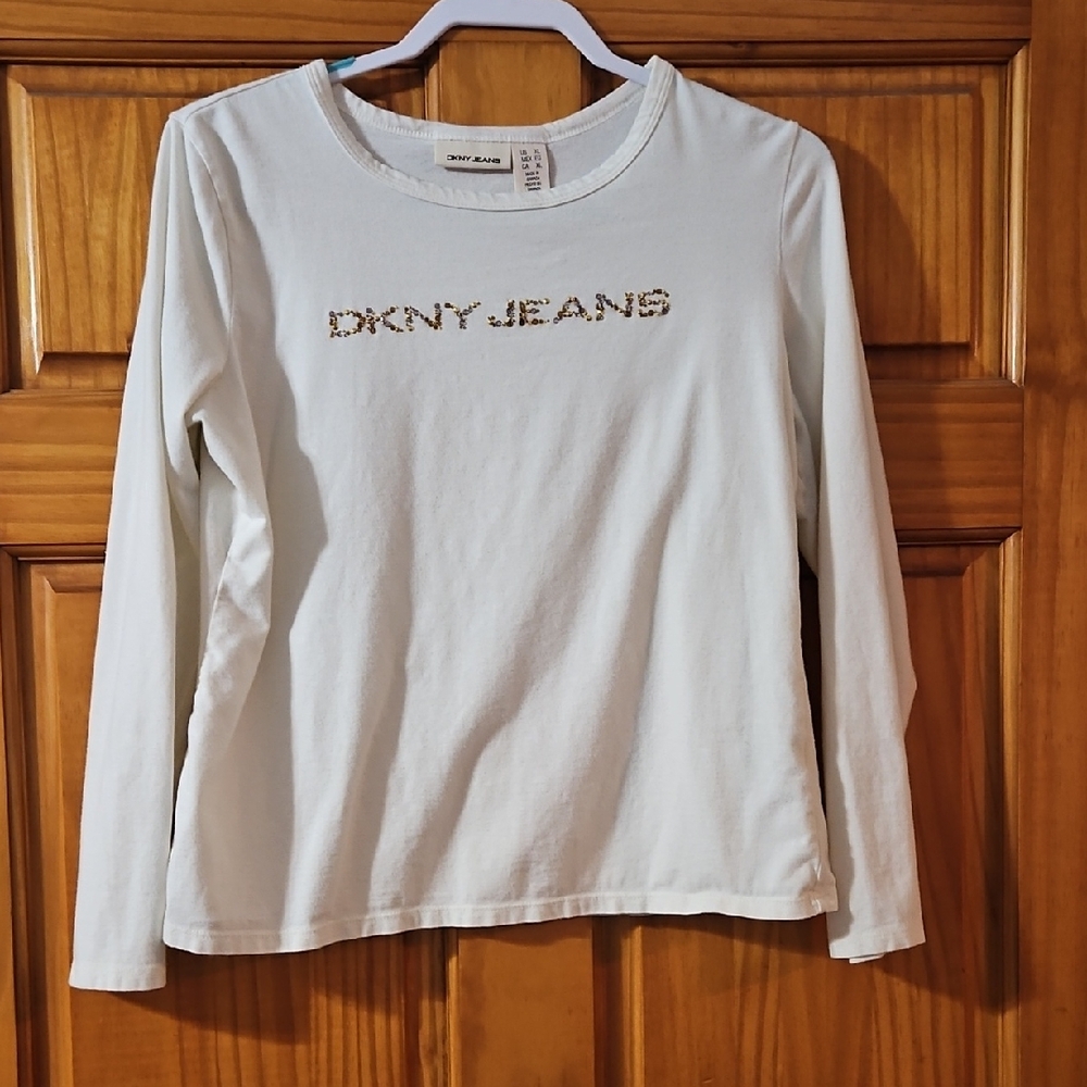 DKNY Jeans White Long Sleeve Shirt